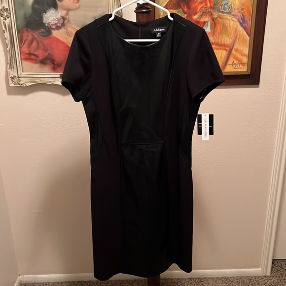 16 BLACK FAUX LEATHER ADDISON DRESS NWT - Picture 10 of 10